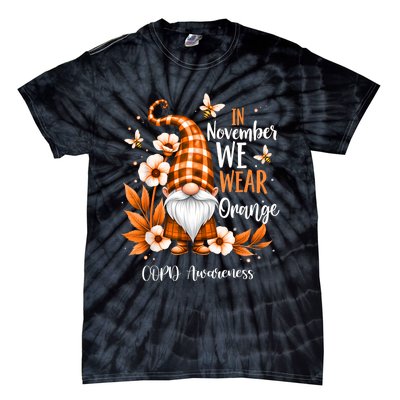 Copd Awareness Gnome In We Wear Orange Women Support Tie-Dye T-Shirt