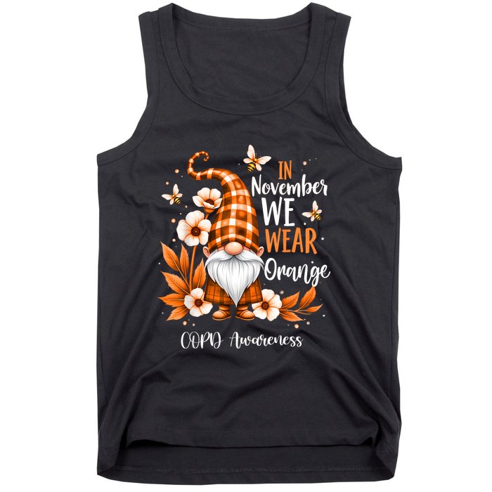 Copd Awareness Gnome In We Wear Orange Women Support Tank Top