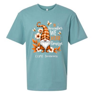 Copd Awareness Gnome In We Wear Orange Women Support Sueded Cloud Jersey T-Shirt