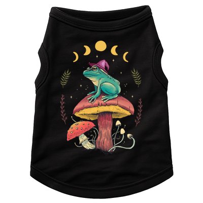 Cottagecore Aesthetic Goblincore Frog Wizard On Mushroom Doggie Tank