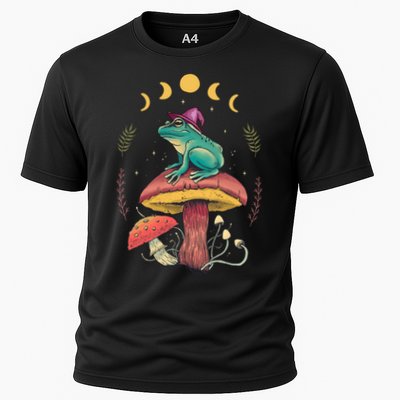 Cottagecore Aesthetic Goblincore Frog Wizard On Mushroom Performance Shirt
