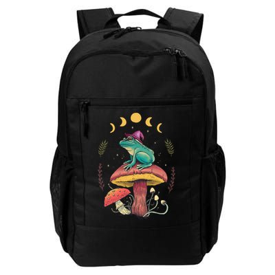 Cottagecore Aesthetic Goblincore Frog Wizard On Mushroom Backpack