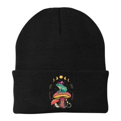 Cottagecore Aesthetic Goblincore Frog Wizard On Mushroom Beanie