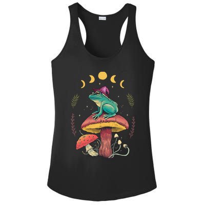 Cottagecore Aesthetic Goblincore Frog Wizard On Mushroom Ladies PosiCharge Competitor Racerback Tank