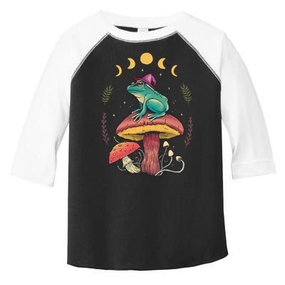 Cottagecore Aesthetic Goblincore Frog Wizard On Mushroom Toddler Fine Jersey T-Shirt
