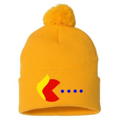 Classic Arcade Game Trump Eats Blue Dots 2024 Pom Pom 12in Knit Beanie