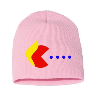 Classic Arcade Game Trump Eats Blue Dots 2024 Short Acrylic Beanie