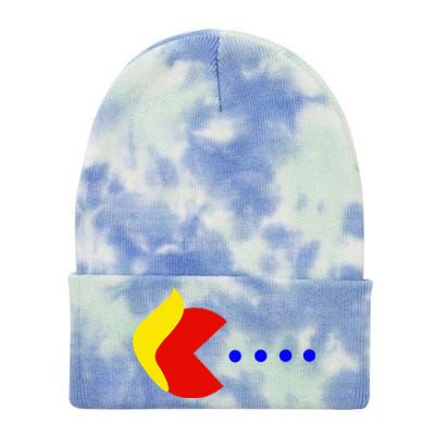 Classic Arcade Game Trump Eats Blue Dots 2024 Tie Dye 12in Knit Beanie