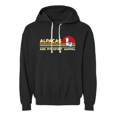 Cute Alpaca Groups Design Alpacas Are My Spirit Animal Garment-Dyed Fleece Hoodie