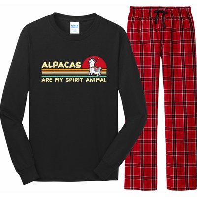 Cute Alpaca Groups Design Alpacas Are My Spirit Animal Long Sleeve Pajama Set