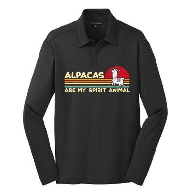 Cute Alpaca Groups Design Alpacas Are My Spirit Animal Silk Touch Performance Long Sleeve Polo