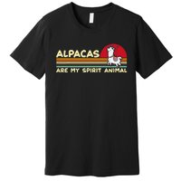 Cute Alpaca Groups Design Alpacas Are My Spirit Animal Premium T-Shirt