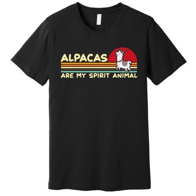 Cute Alpaca Groups Design Alpacas Are My Spirit Animal Premium T-Shirt