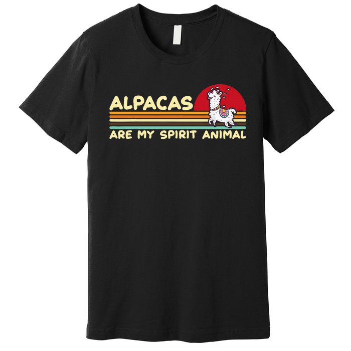 Cute Alpaca Groups Design Alpacas Are My Spirit Animal Premium T-Shirt