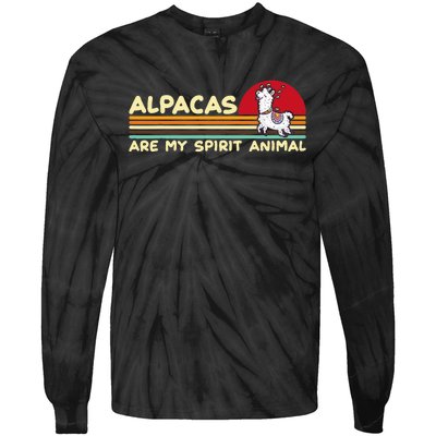 Cute Alpaca Groups Design Alpacas Are My Spirit Animal Tie-Dye Long Sleeve Shirt