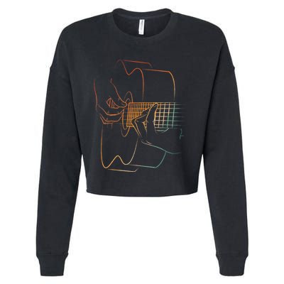 Cool Acoustic Guitar For Acoustic Guitar Player Cropped Pullover Crew