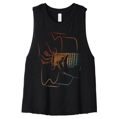 Cool Acoustic Guitar Acoustic Guitar Player Women's Racerback Cropped Tank