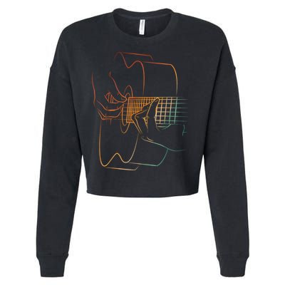 Cool Acoustic Guitar Acoustic Guitar Player Cropped Pullover Crew
