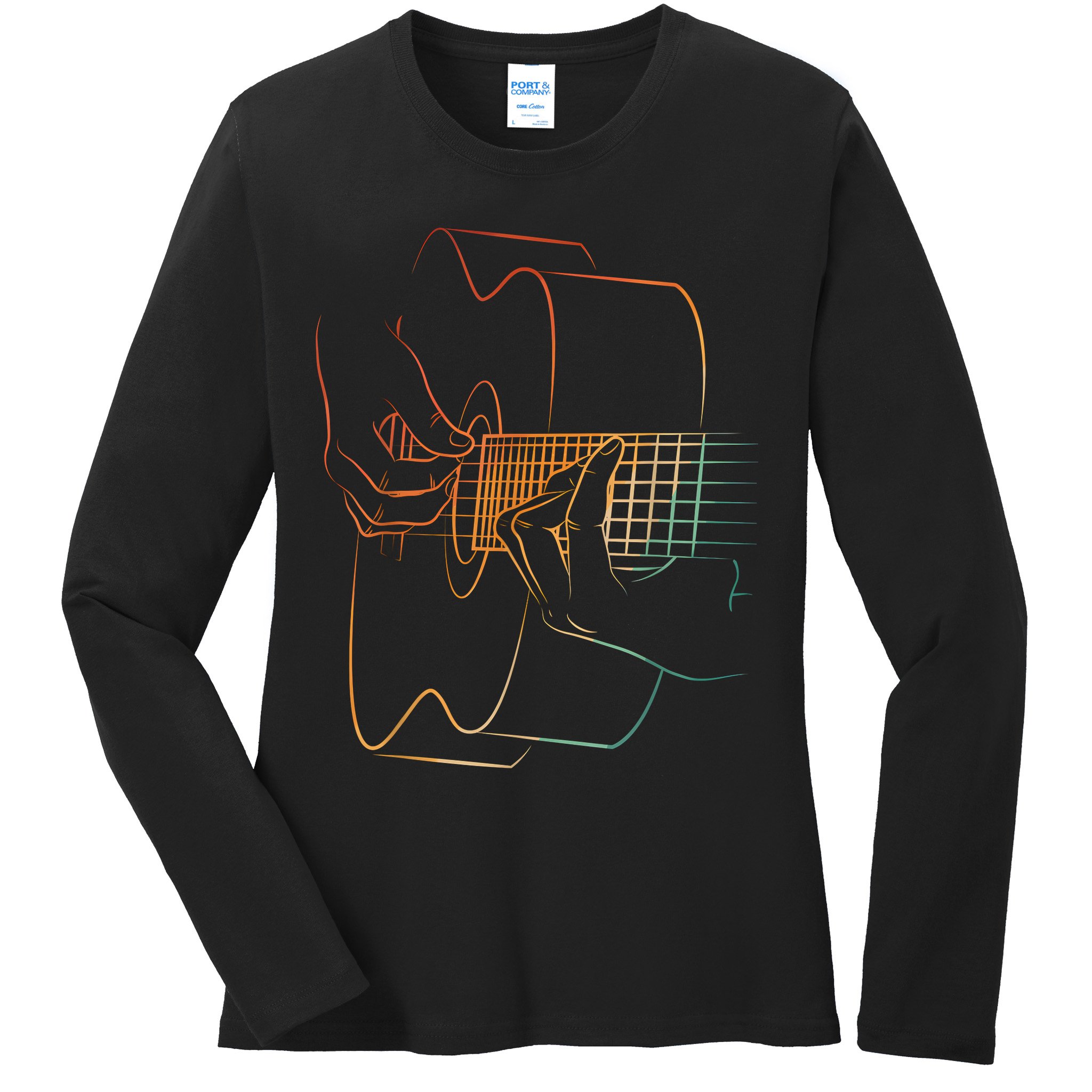 Cool Acoustic Guitar Acoustic Guitar Player Ladies Long Sleeve Shirt