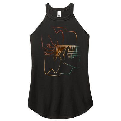 Cool Acoustic Guitar Acoustic Guitar Player Women’s Perfect Tri Rocker Tank