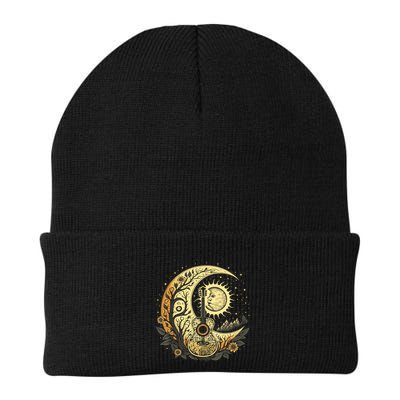 Cottagecore Acoustic Guitar With Moon, Sun And Stars Beanie
