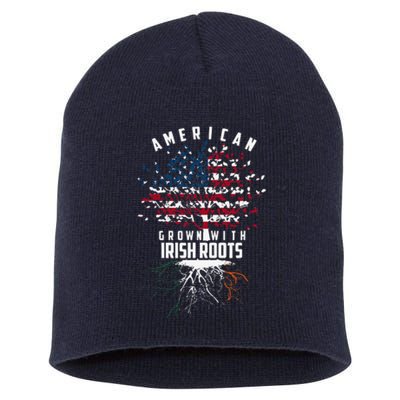 Cute American Grown With Irish Roots Design Gift Short Acrylic Beanie