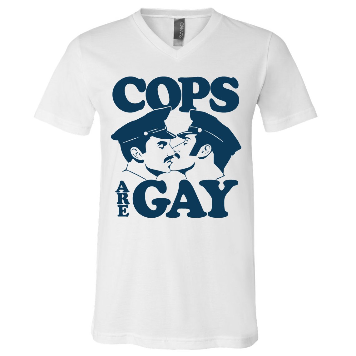COPS ARE GAY V-Neck T-Shirt