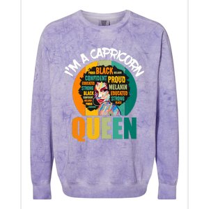 Capricorn Afro Girl Queen Facts Black History Month Black Proud Colorblast Crewneck Sweatshirt