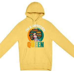 Capricorn Afro Girl Queen Facts Black History Month Black Proud Premium Pullover Hoodie