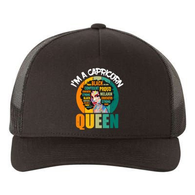 Capricorn Afro Girl Queen Facts Black History Month Black Proud Yupoong Adult 5-Panel Trucker Hat