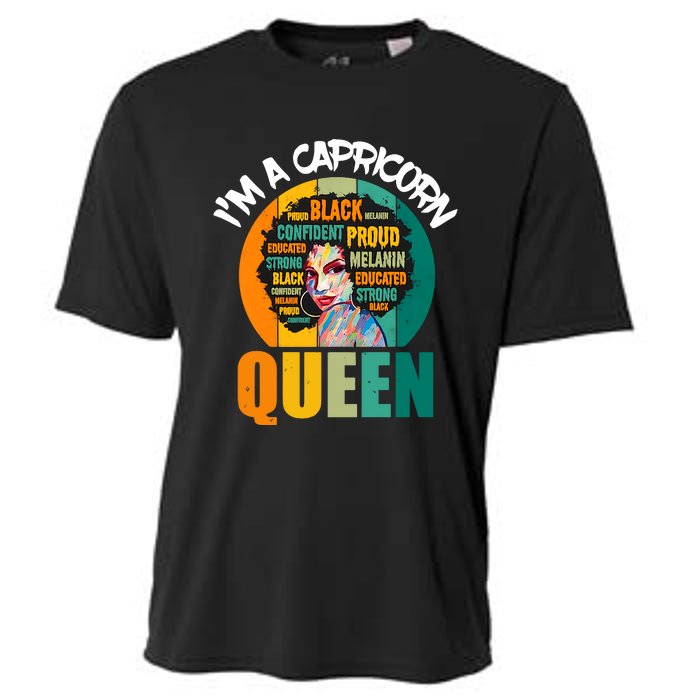 Capricorn Afro Girl Queen Facts Black History Month Black Proud Cooling Performance Crew T-Shirt