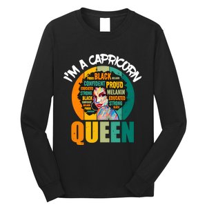 Capricorn Afro Girl Queen Facts Black History Month Black Proud Long Sleeve Shirt