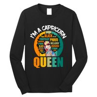 Capricorn Afro Girl Queen Facts Black History Month Black Proud Long Sleeve Shirt