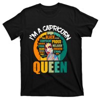 Capricorn Afro Girl Queen Facts Black History Month Black Proud T-Shirt