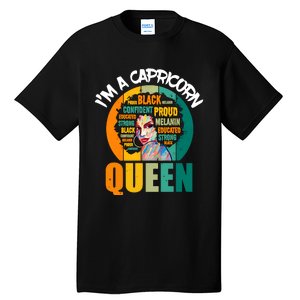 Capricorn Afro Girl Queen Facts Black History Month Black Proud Tall T-Shirt