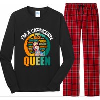 Capricorn Afro Girl Queen Facts Black History Month Black Proud Long Sleeve Pajama Set