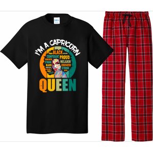 Capricorn Afro Girl Queen Facts Black History Month Black Proud Pajama Set