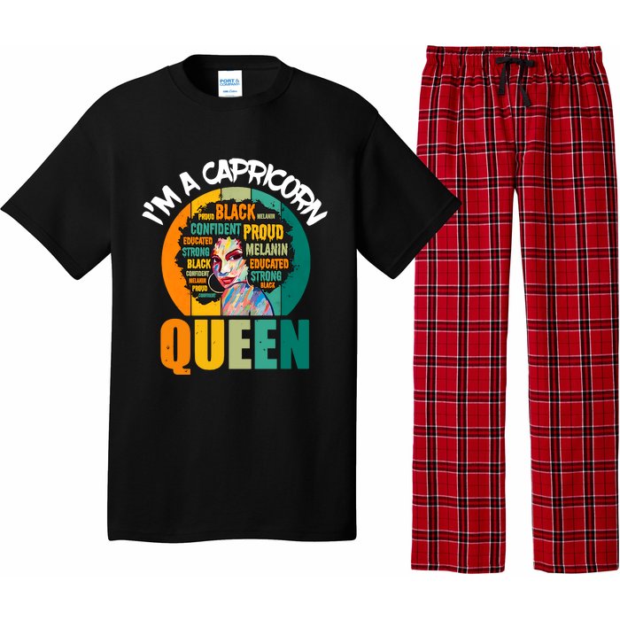 Capricorn Afro Girl Queen Facts Black History Month Black Proud Pajama Set