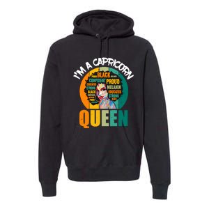 Capricorn Afro Girl Queen Facts Black History Month Black Proud Premium Hoodie