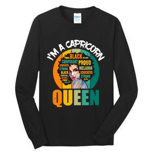 Capricorn Afro Girl Queen Facts Black History Month Black Proud Tall Long Sleeve T-Shirt