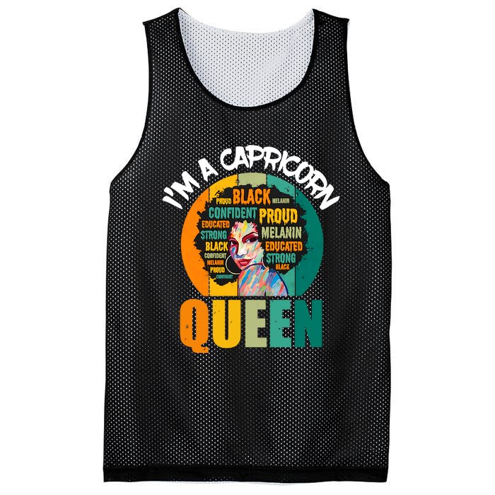 Capricorn Afro Girl Queen Facts Black History Month Black Proud Mesh Reversible Basketball Jersey Tank