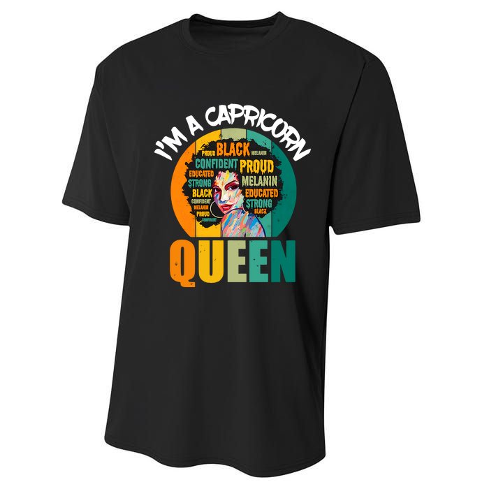 Capricorn Afro Girl Queen Facts Black History Month Black Proud Performance Sprint T-Shirt