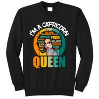 Capricorn Afro Girl Queen Facts Black History Month Black Proud Tall Sweatshirt