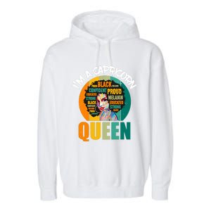 Capricorn Afro Girl Queen Facts Black History Month Black Proud Garment-Dyed Fleece Hoodie