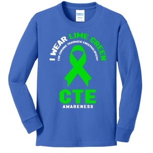 Cte Awareness Gift I Wear Lime Green For Cte Awareness Meaningful Gift Kids Long Sleeve Shirt