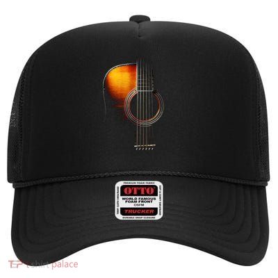 Colour Acoustic Guitar Hi-Lite T-Shirt High Crown Mesh Back Trucker Hat