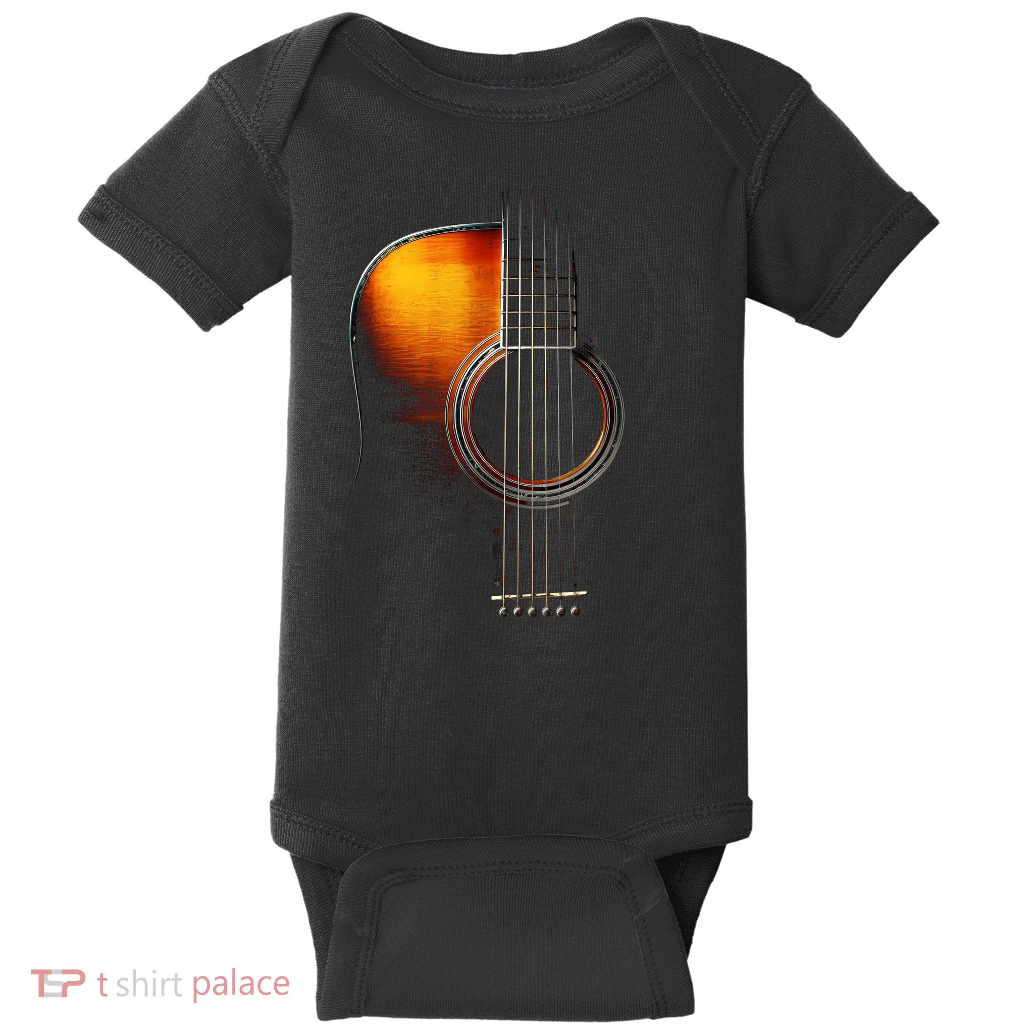 Colour Acoustic Guitar Hi-Lite T-Shirt Baby Bodysuit