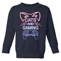 Cats And Gaming Funny Cat Lover Gaming Gift Gamer Toddler Sweatshirt