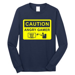 Caution Angry Gamer Long Sleeve Shirt