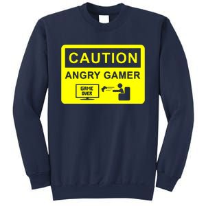 Caution Angry Gamer Sweatshirt